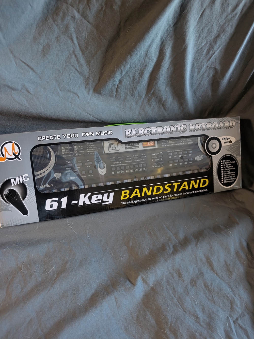 61-Key Electronic Keyboard Bandstand - Black